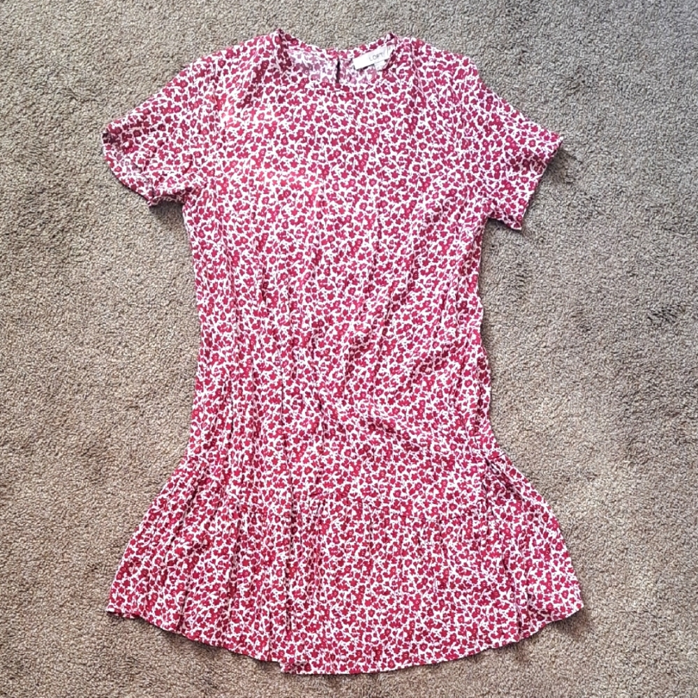 LOFT Pink and White Casual Sundress